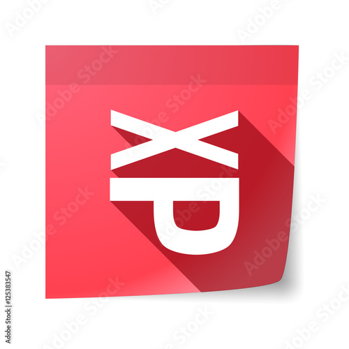 "Isolated sticky note with a Tongue sticking text face emoticon" Stock