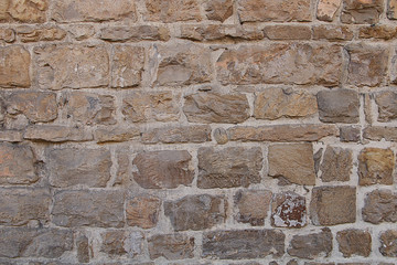 Wall of very old brick unusual