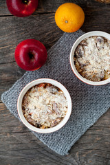 Orange and apple crumble