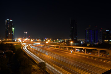 Fototapeta na wymiar Dubai Sheikh Zayed Road at Night