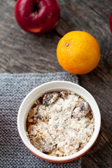 Orange and apple crumble