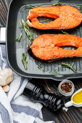 Crispy roasted salmon steak