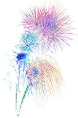 colorful fireworks -  beautiful colorful firework isolated displ