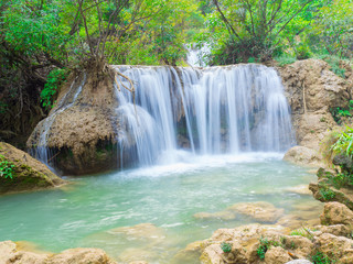 Deep forest waterfall at Namtok thi Lo Su waterfall National Park ,Umphang , Tak Province Thailand