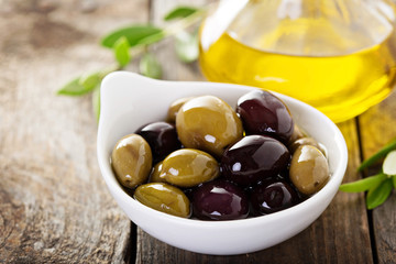 Olive oil in vintage bottle