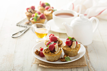 Homemade freshly baked oatmeal muffins