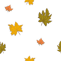 Fototapeta premium Background autumn leaves. Seamless pattern with autumn leaves