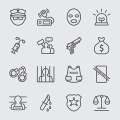 Police and Law line icon