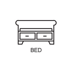 Bed line icon.