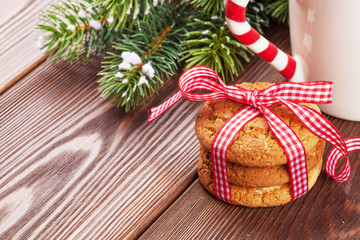 Christmas gingerbread cookies, cup tree branch