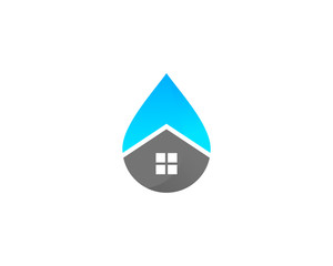 House Water Logo Design Template Element