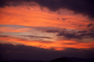 sunset cloudy sky background. Sunrise.
