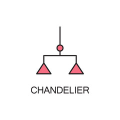 Chandelier line icon.