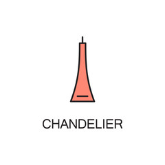 Chandelier line icon.