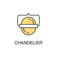 Chandelier line icon.
