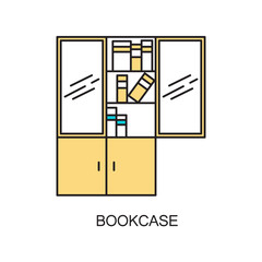 Bookcase line icon.