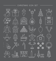 Christmas vector icon set.