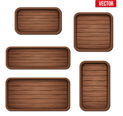 Set of old wooden boards. Vector Illustration Isolated on white Background.