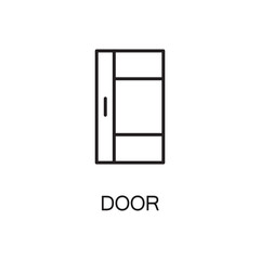 Door line icon. Vector high quality outline pictogram of door. Sign of element for home's interior. Thin line icon for design website or mobile app. Black symbol on format EPS 10 for logo.