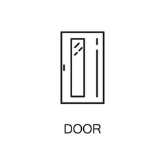 Door line icon. Vector high quality outline pictogram of door. Sign of element for home's interior. Thin line icon for design website or mobile app. Black symbol on format EPS 10 for logo.