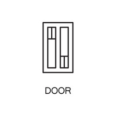 Door line icon. Vector high quality outline pictogram of door. Sign of element for home's interior. Thin line icon for design website or mobile app. Black symbol on format EPS 10 for logo.
