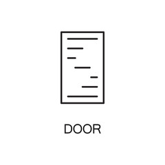 Door line icon. Vector high quality outline pictogram of door. Sign of element for home's interior. Thin line icon for design website or mobile app. Black symbol on format EPS 10 for logo.