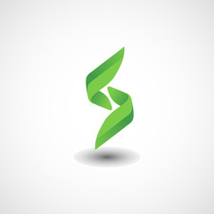 abstract leaf letter s logo