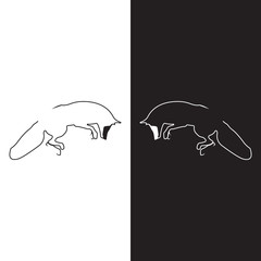 Vector logo fox. Brand color silhouette icon.