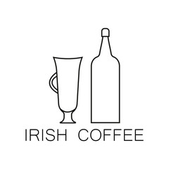 Irish cpffee line icon. High quality pictogram.  Outline vector symbol for design website or mobile app. Thin line sign  for logo, visit card, etc.