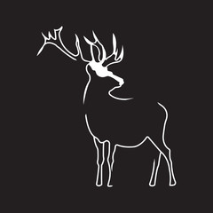 Vector logo deer. Brand color silhouette icon.