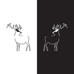 Vector logo deer. Brand color silhouette icon.