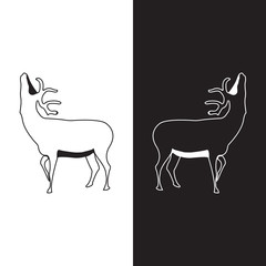 Vector logo deer. Brand color silhouette icon.