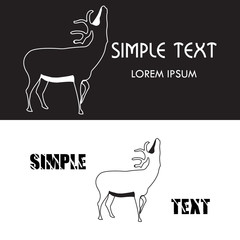 Vector logo deer. Brand color silhouette icon.