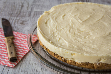 Homemade New York Cheesecake.
