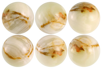 Stone sphere onyx, isolated on white background