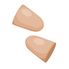 Vector illustration of ear plugs on a white background. Cartoon