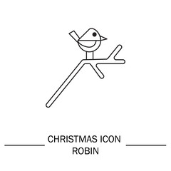 Obraz premium Christmas bird vector icon.