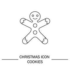 Christmas cookies vector icon.