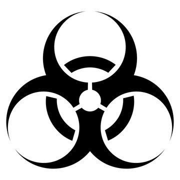 Vector illustration of a black sign bacteriological threats. Abs