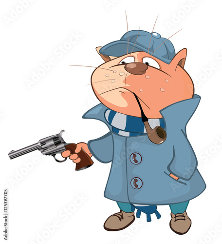 detective cat cartoon detective cat cartoon