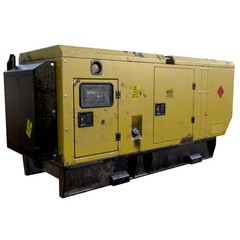 3d illustration of old dirty diesel generator. isolated on white background