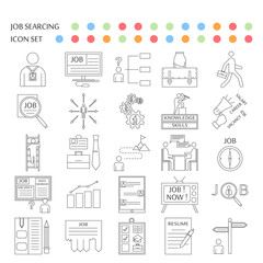 Human management icons. Job searching set. Thin line pictogram for webdesign. Outline high quality sign for design websete, mobile app, logo. 