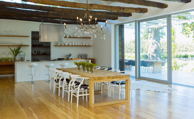 dinner table in room modern interior 