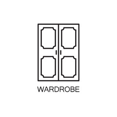 Wardrobe line icon.