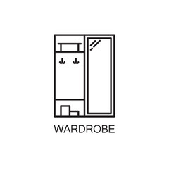 Wardrobe line icon.