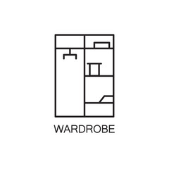 Wardrobe line icon.