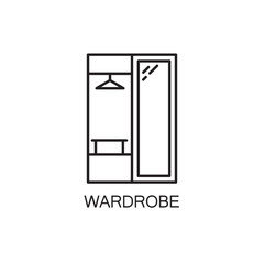 Wardrobe line icon.