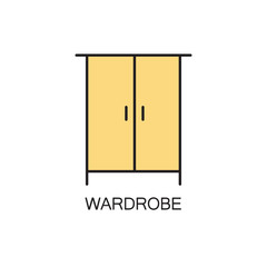 Wardrobe line icon.