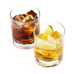 Whiskey and cola cocktails