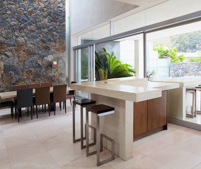 dinner table in room interior